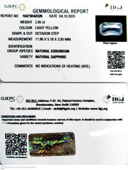 2.95/CT Natural Yellow Sapphire With Govt Lab Certificate (23310)